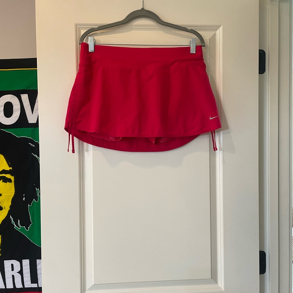 Red Nike tennis skirt
